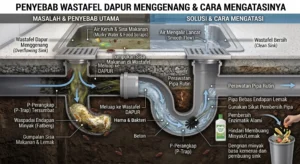 Penyebab Air Wastafel Dapur Menggenang dan Cara Mengatasinya