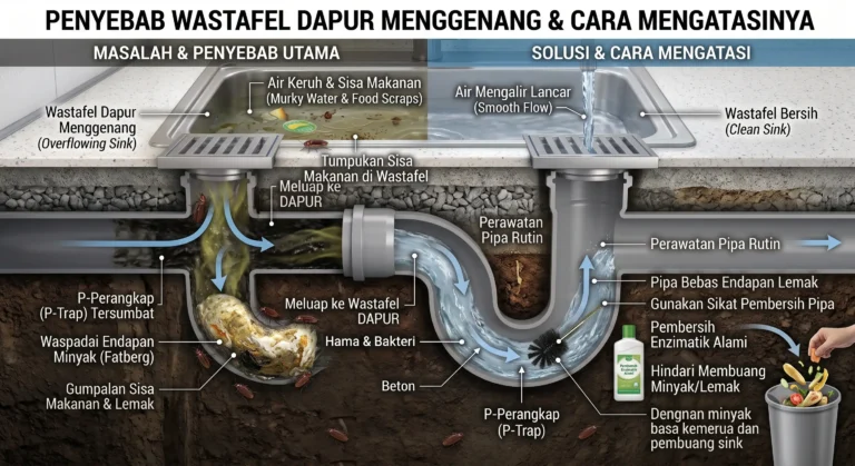 Penyebab Air Wastafel Dapur Menggenang dan Cara Mengatasinya